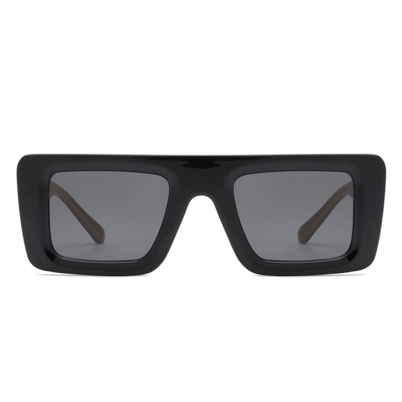Luxury Black & Gray Square Sunglasses Unisex Classy Exotic - Picture 2 of 3